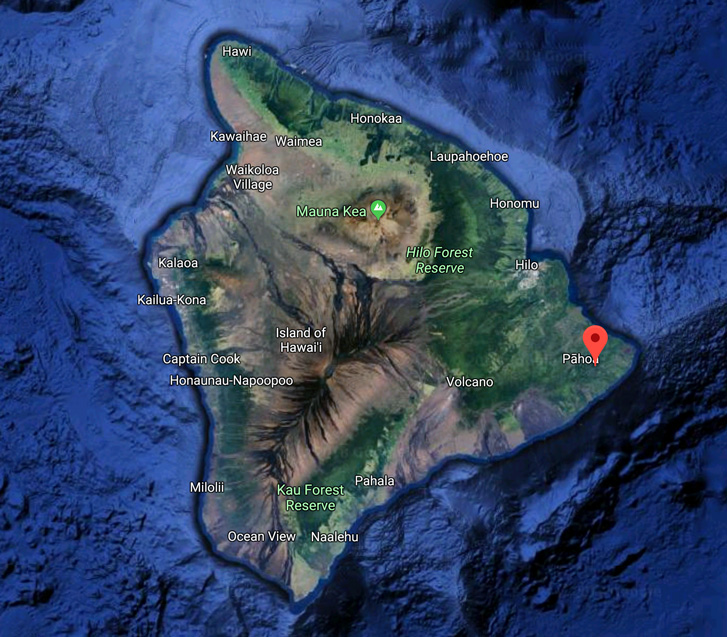 A very small and remote part of the island is threatened by lava