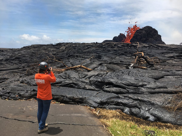 Aktuálny záber na lávu - vulkanická činnosť na Havaji