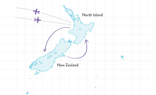Mapa vašej dovolenky na Novom Zélande - spoznávací pobyt na severnom a južnom ostrove Mapa vašej dovolenky na Novom Zélande - spoznávací pobyt na severnom a južnom ostrove
